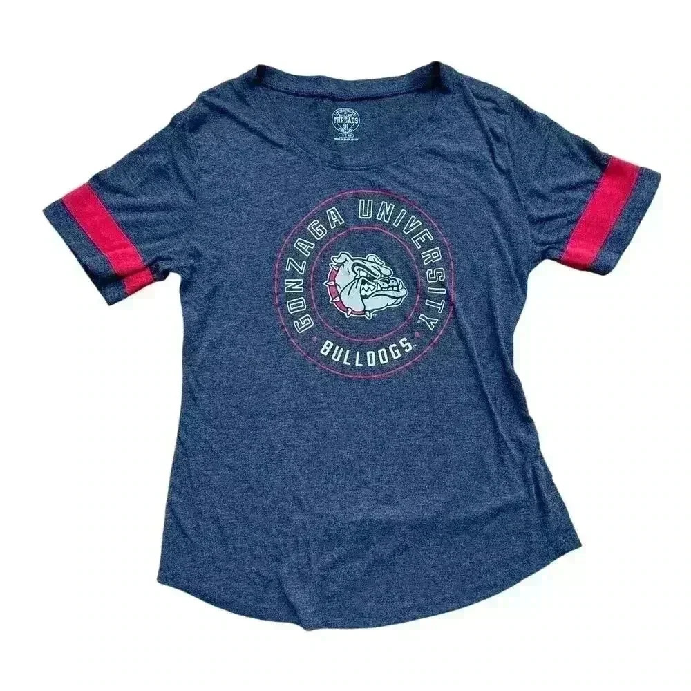 Gonzaga University Bulldogs Ringer T-Shirt Women's S Rivalry Threads Fitted